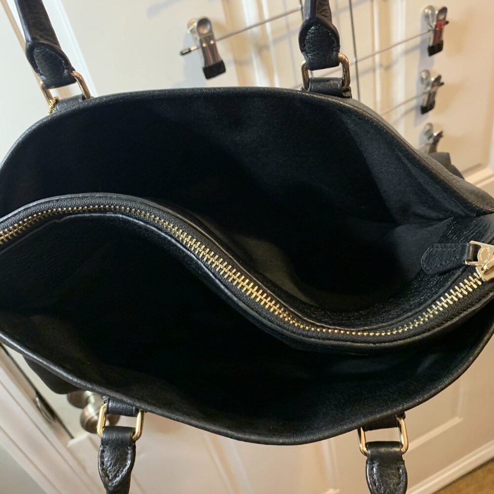 Coach Morgan Black Pebbled Leather Top Handle Satchel Bag Purse Retail $498.00 - Picture 8 of 12